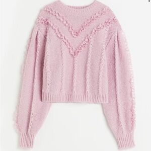 H&M Pink Lace Trimmed Sweater